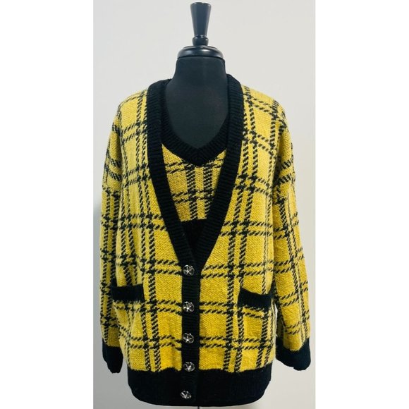 ALESSANDRA RICH Metallic Checked Knitted Vest - Picture 5 of 7